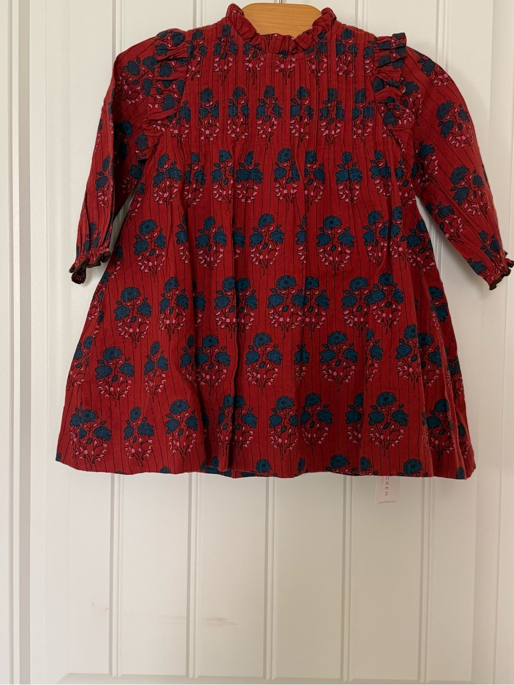 NWT Pink Chicken Jaipur Dress Set Red Autumn Floral Bloomer Set Size 12-18M 🍂